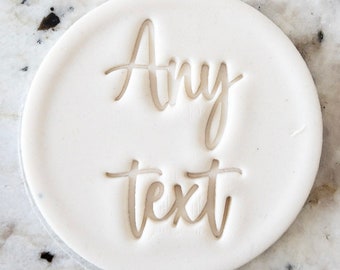 CUSTOM Any Text 6 Cookie Biscuit Stamp Fondant Cake Decorating Icing Cupcakes Stencil Wedding Clay