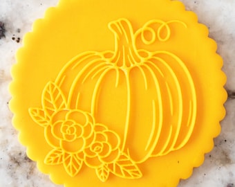 Floral Pumpkin POPup Embosser Cookie Biscuit Stamp Fondant Cake Decorating Icing Cupcakes Stencil Halloween