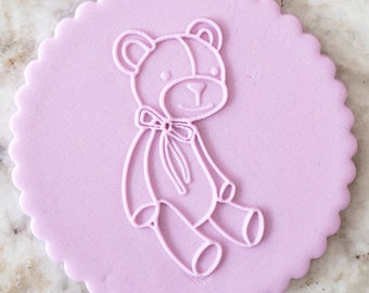 Cute Teddy Bear POPup Embosser Cookie Biscuit Stamp Fondant Cake Decorating Icing Cupcakes Stencil