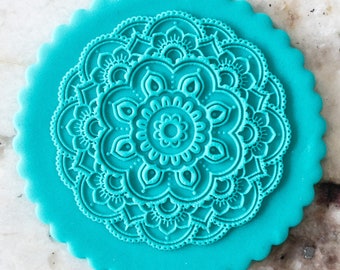 Floral Mandala Biscuit Cookie POPup Embosser Stamp Fondant Cake Decorating Icing Cupcakes Stencil