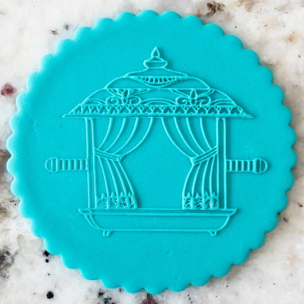 Doli Indian Wedding Carriage POPup Embosser Stamp Fondant Cake Decorating Icing Cupcakes Stencil