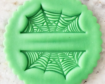 Split Spider Web Cookie Biscuit Stamp Fondant Cake Decorating Icing Cupcakes Stencil Halloween