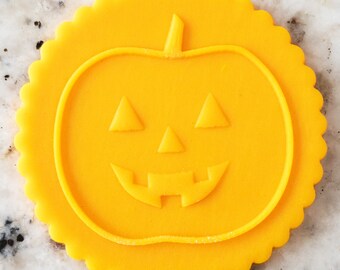 Large Scary Pumpkin POPup Embosser Cookie Biscuit Stamp Fondant Cake Decorating Icing Cupcakes Stencil Halloween