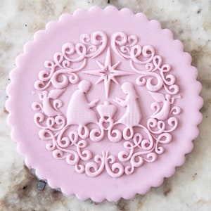 Szopka POPup Embosser Cookie Biscuit Stamp Fondant Cake Decorating Icing Cupcakes Stencil Christmas