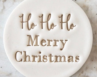 Ho Ho Ho Merry Christmas Cookie Biscuit Stamp Fondant Cake Decorating Icing Cupcakes Stencil Christmas