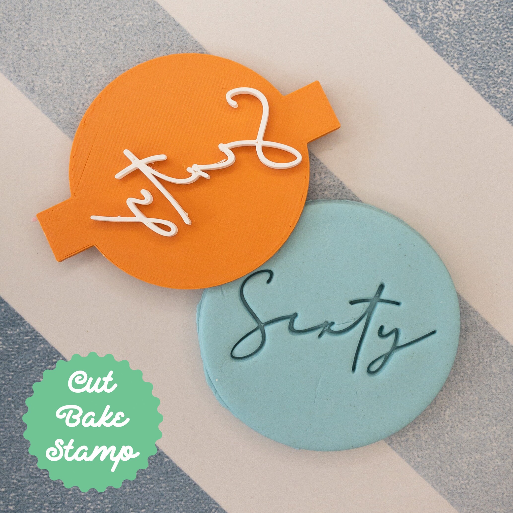 Sixty Birthday Cookie Biscuit Embosser Stamp Fondant Cake Etsy UK