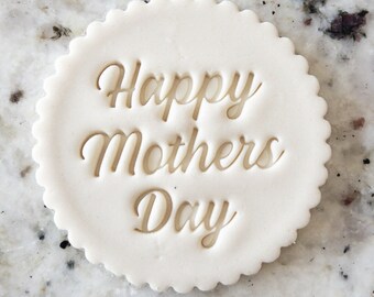 Happy Mothers Day 6 Biscuit Stamp Fondant Cake Decorating Icing Cupcakes Stencil