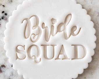 Bride Squad Cookie Biscuit Stamp Fondant Cake Decorating Icing Cupcakes Stencil