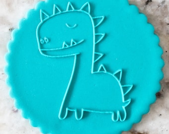 Cute Dinosaur 2 POPup Embosser Cookie Biscuit Stamp Fondant Cake Decorating Icing Cupcakes Stencil