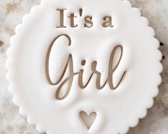 Its a Girl Cookie Biscuit Stamp Fondant Cake Decorating Icing Cupcakes Stencil