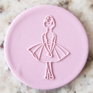 Ballerina POPup Embosser Cookie Stamp Fondant Cake Decorating Icing Cupcakes Stencil