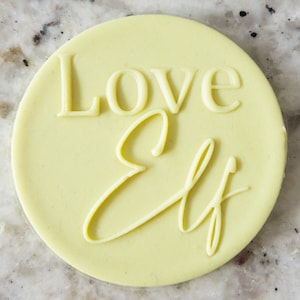 Love Elf POPup Embosser Cookie Biscuit Stamp Fondant Cake Decorating Icing Cupcakes Stencil Navidad