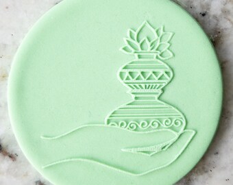 Kalash POPup Embosser Cookie Biscuit Stamp Fondant Cake Decorating Icing Cupcakes Stencil Diwali