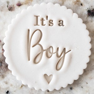 Its a Boy Cookie Biscuit Stamp (M&S Size Available) for Fondant Topper Cake Decorating Icing Cupcakes Stencil