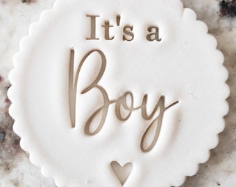 Its a Boy Cookie Biscuit Stamp Fondant Cake Decorating Icing Cupcakes Stencil