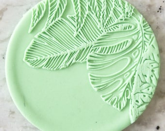 Tropical Leaf Detail Jungle Pattern Halloween POPup Embosser Cookie Biscuit Stamp Fondant Cake Decorating Icing Cupcakes Clay Stencil