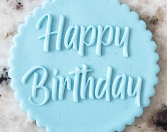 Happy Birthday 6 POPup Embosser Cookie Biscuit Stamp Fondant Cake Decorating Icing Cupcakes Stencil