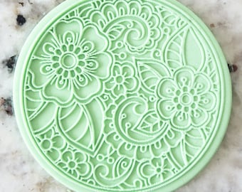 Circle Henna Pattern 2 Biscuit Cookie POPup Embosser Stamp Fondant Cake Decorating Icing Cupcakes Stencil Hindu Indian