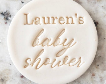 CUSTOM Baby Shower Name 3 Cookie Biscuit Stamp Fondant Cake Decorating Icing Cupcakes Stencil