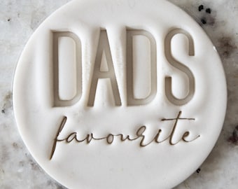 Dads Favourite Cookie Biscuit Stamp Fondant Cake Decorating Icing Cupcakes Stencil Fathers Day