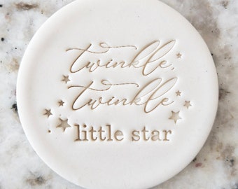 Twinkle Twinkle Little Star 2 Baby Cookie Biscuit Stamp Fondant Cake Decorating Icing Cupcakes Stencil Clay