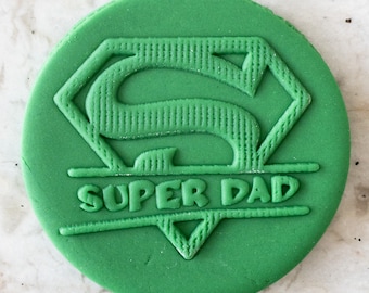 SuperDad POPup Embosser Stamp Fondant Cake Decorating Icing Fathers Day