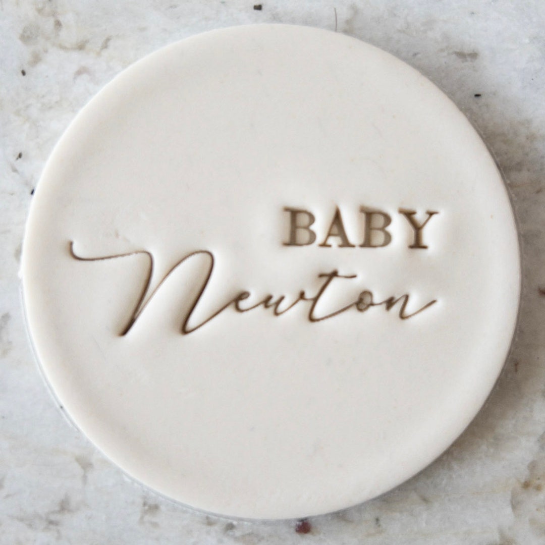 CUSTOM Baby Name 2 Cookie Biscuit Stamp (fits M&S) Personalised Fondant ...
