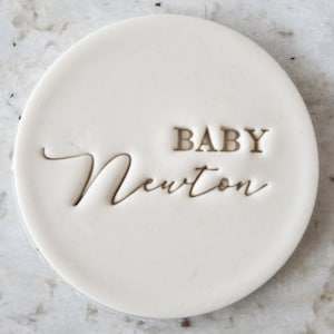 CUSTOM Baby Name 2 Cookie Biscuit Stamp Fondant Cake Decorating Icing Cupcakes Stencil Baby Shower Clay