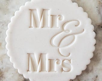 Mr & Mrs With Fancy Ampersand Wedding Cookie Biscuit Stamp Fondant Cake Decorating Icing Cupcakes Stencil
