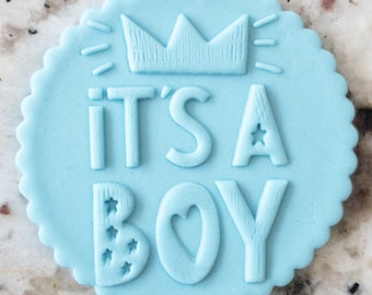 It's a Boy Biscuit Cookie POPup Embosser Stamp Fondant Cake Decorating Icing Stencil