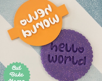 Hallo Wereld Cookie Biscuit Embosser Stempel Baby Douche Nieuwe Baby Gift Fondant Cake Decorating Icing