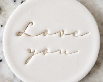 Sello de galleta con texto Love You, Fondant, decoración de pasteles, glaseado, cupcakes, plantilla en relieve, Día de San Valentín