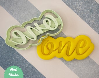 One Cookie Biscuit Cutter Fondant Cake Decorating Icing Birthday