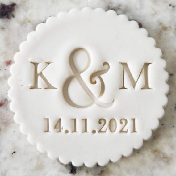 Custom Wedding Stamp - Initial and Date – Print Smitten Paper Co