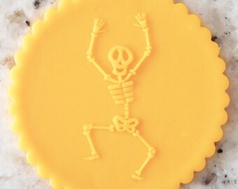 Dancing Skeleton 2 Halloween POPup Embosser Cookie Biscuit Stamp Fondant Cake Decorating Icing Cupcakes Clay Stencil