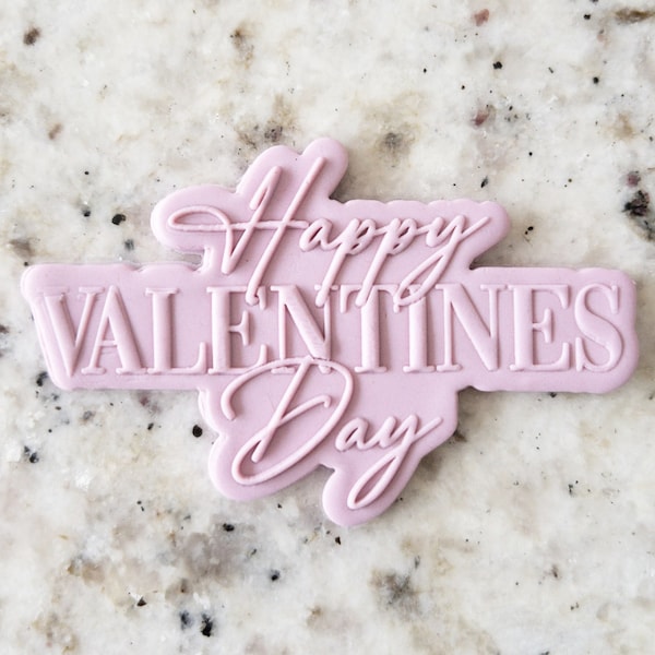 Happy Valentines Day Large POPup Embosser Stamp & Cutter Fondant Cake Decorating Icing Cookie Biscuit Stencil Valentines Day