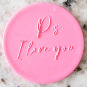 PS Kocham Cię POPup Embosser Cookie Biscuit Stamp Fondant Cake Decorating Icing Cupcakes Stencil Walentynki
