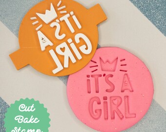 Het is een meisje! Cookie Biscuit Embosser Stempel Baby Shower Nieuwe Baby Gift Fondant Cake Decorating Icing