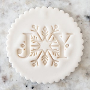 Joy With Snowflake Cookie Biscuit Stamp Fondant Cake Decorating Icing Cupcakes Stencil Christmas