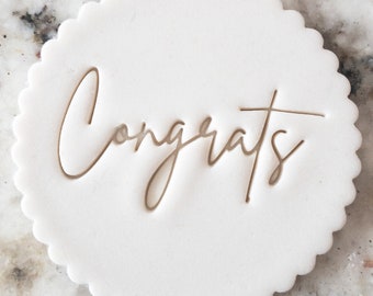 Sello de galleta con texto "Felicidades", para decorar pasteles, glaseado y cupcakes.