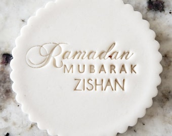 CUSTOM Ramadan Mubarak Name Cookie Biscuit Stamp Fondant Cake Decorating Icing Cupcakes Stencil Clay Eid Ramadan