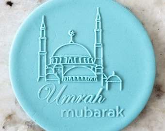 Umrah Mubarak Cookie POPup Embosser Stamp Fondant Cake Decorating Icing Eid Ramadan