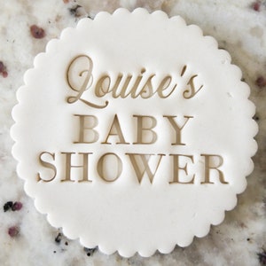 CUSTOM Baby Shower Name 2 Cookie Biscuit Stamp Fondant Cake Decorating Icing Cupcakes Stencil