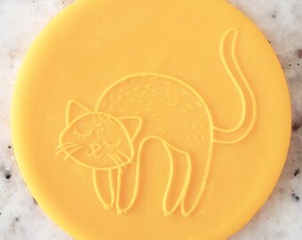 Cute Cat Halloween POPup Embosser Cookie Biscuit Stamp Fondant Cake Decorating Icing Cupcakes Clay Stencil