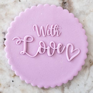 With Love Biscuit Cookie POPup Embosser Stamp Fondant Cake Decorating Icing Cupcakes Stencil