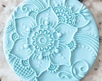 Henna Pattern 1 Biscuit Cookie POPup Embosser Stamp Fondant Cake Decorating Icing Mehndi Indian Wedding Diwali