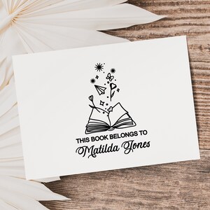 Choose from 100+ Designs! - Book Belongs to Stamp from The Library of Classroom Self Inking Stamp Custom Personalized Label Children Gift Customized