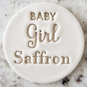 CUSTOM Baby Girl Name Cookie Biscuit Stamp Fondant Cake Decorating Icing Cupcakes Stencil Clay