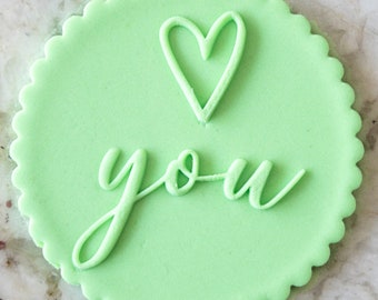 Heart You POPup Embosser Cookie Biscuit Stamp Fondant Cake Decorating Icing Cupcakes Stencil Love