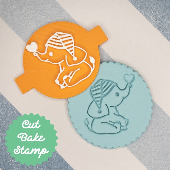 Ellie the Elephant Cookie Biscuit Embosser Stamp New Baby Shower Fondant Cake Decorating Icing